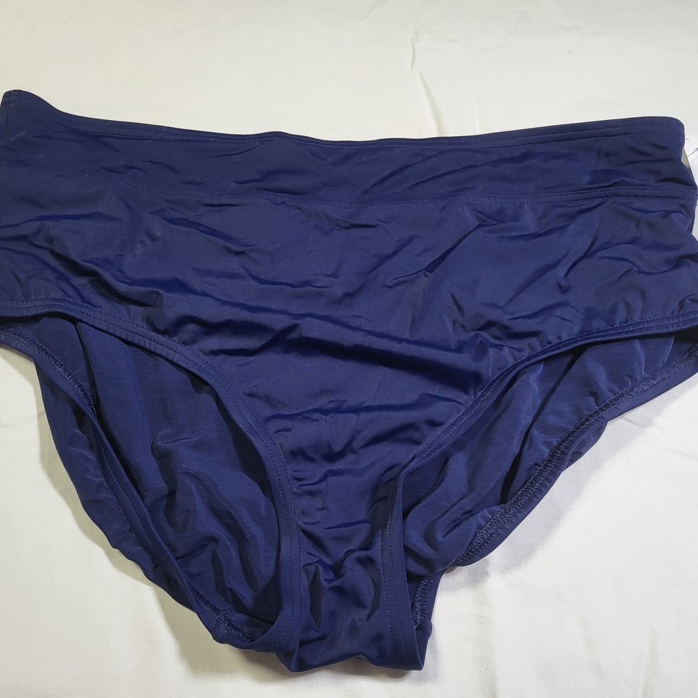 Lands' End Deep Blue Women's Bikini Swimsuit Bottom Nwt Size XL 18